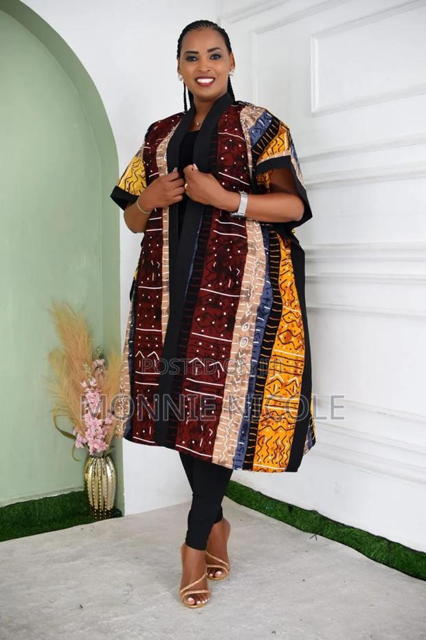 Bright Colored Ankara/Kitenge Kimono/Cover Up - thumbnail 3
