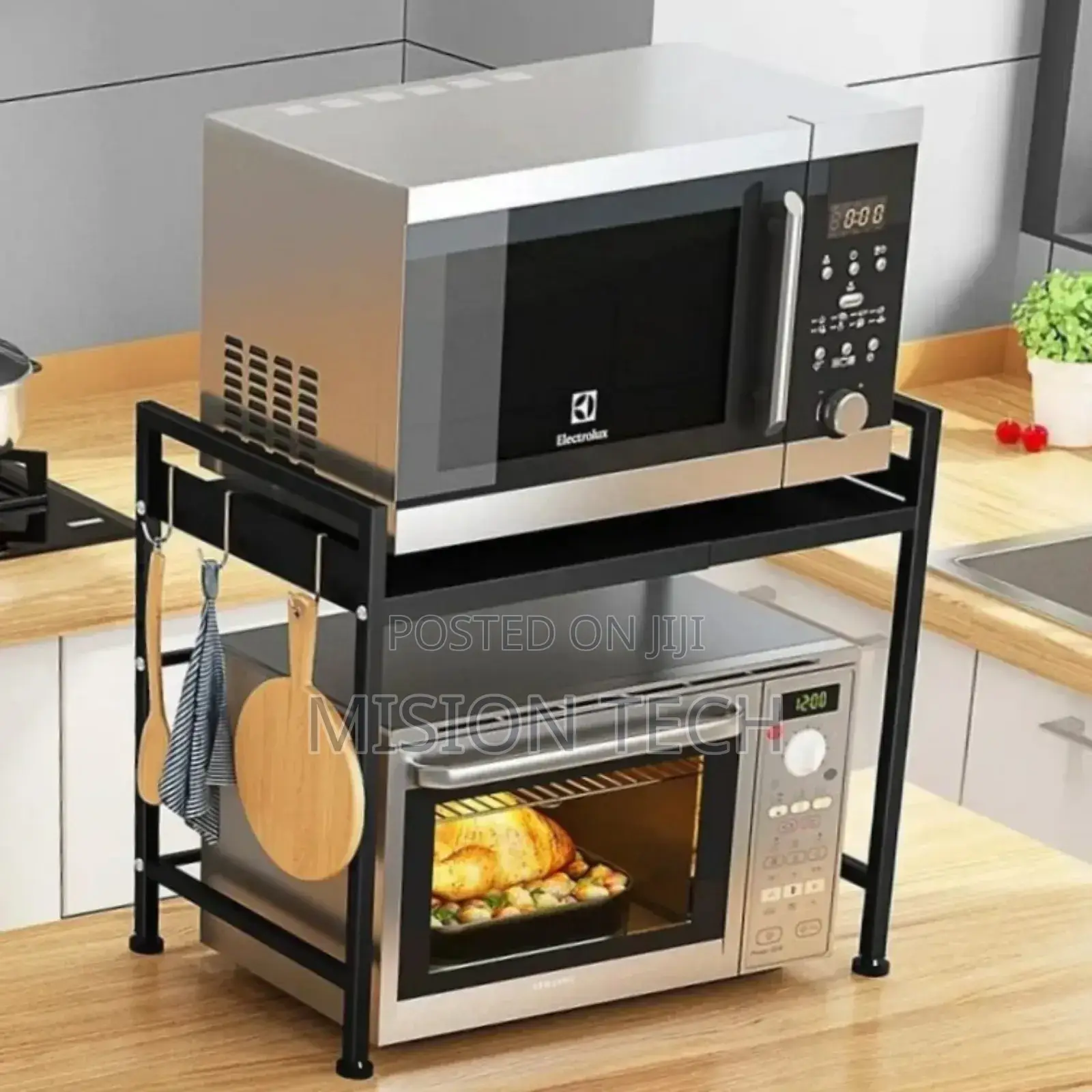 Single Layer Heavy-Duty Adjustable Microwave Stand
 