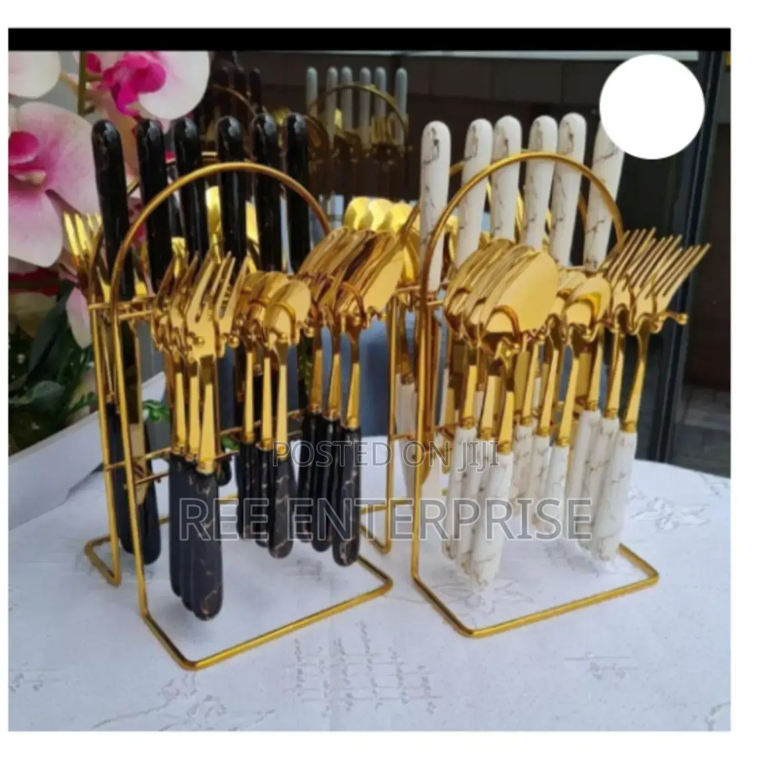 Superior Quality 24 PCS Marble White Cutlery