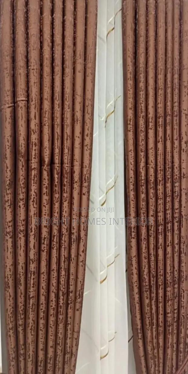 Dark Brown Chocolate Heavy Material Stitched Curtain
