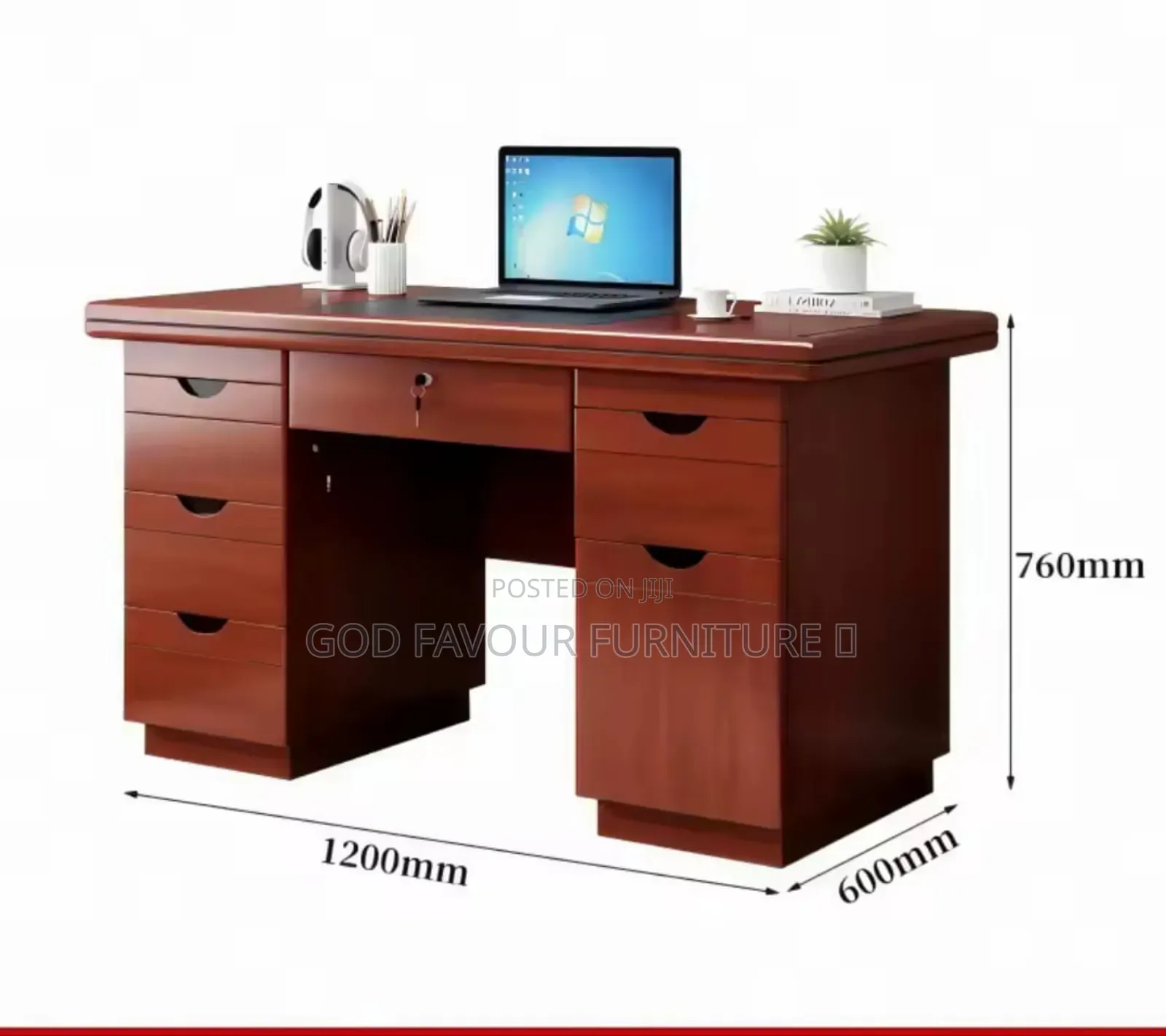 1.2m Brown Executive Office Desk Qzx6y