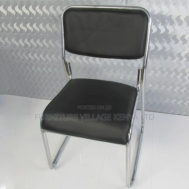 Office Chair: Chrome Stacked Office Leather Mesh Staff - main view
