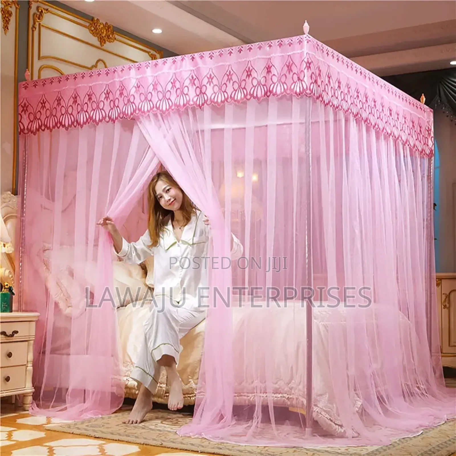Pink Square Mosquito Net