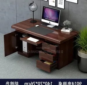 Brown 1.2m Executive Office Desk With Drawers Ed9kp