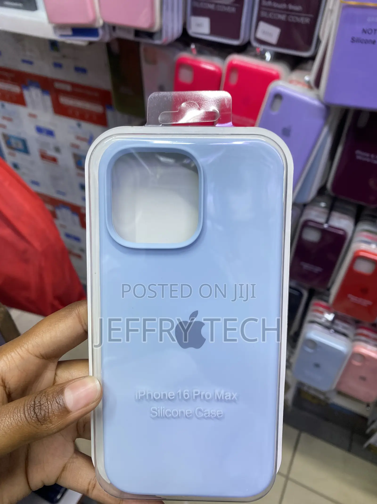 Fuchsia iPhone 16 Pro Max Liquid Gel Silicone Case-Sky Blue