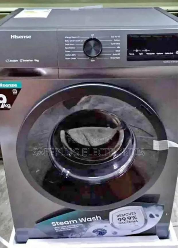 Washing Machine 9kg Gray, Hisense, Front Load; Brand New - main view