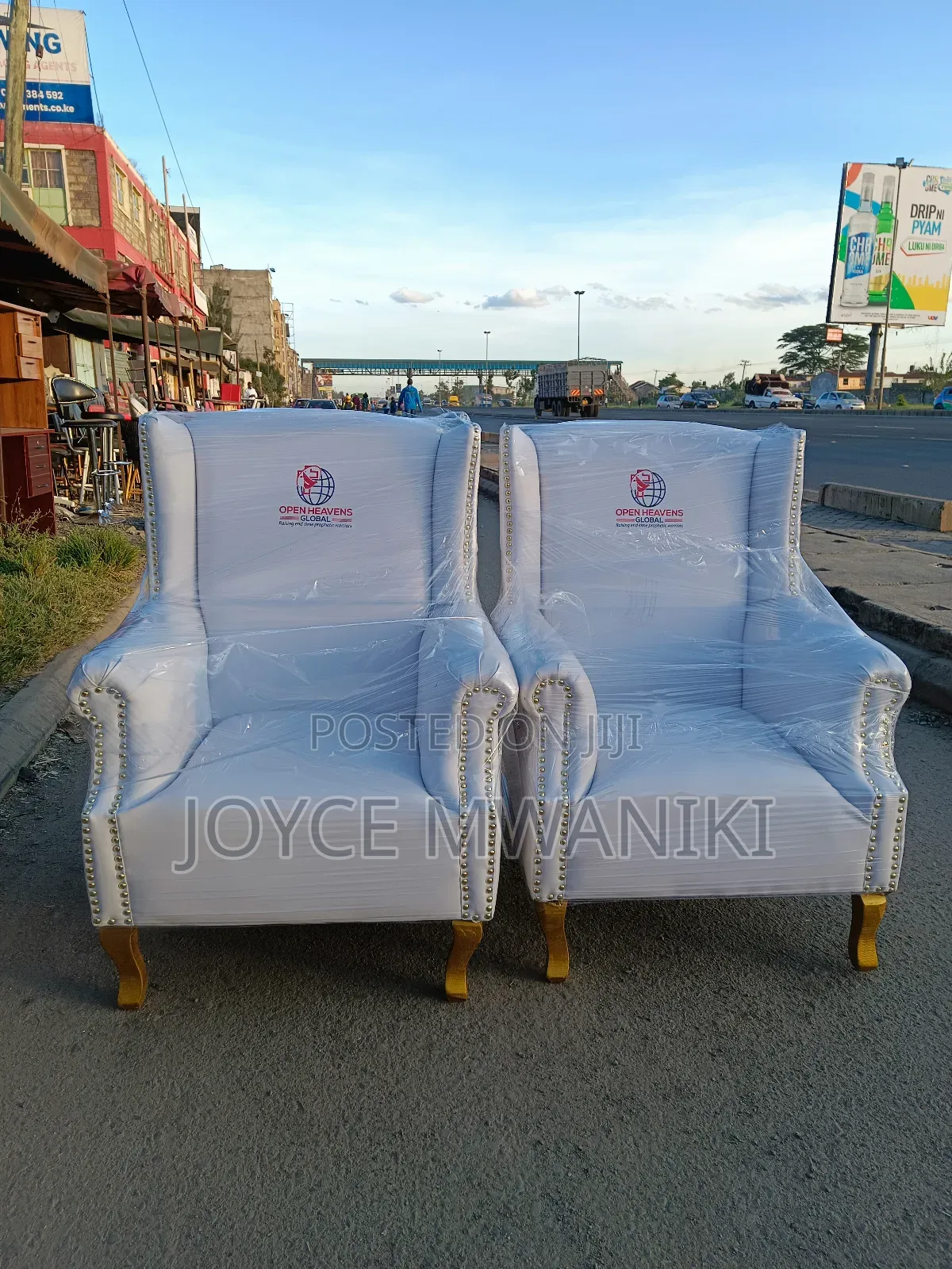 Church Chair for Mr. And Mrs. Bishop With Logo 