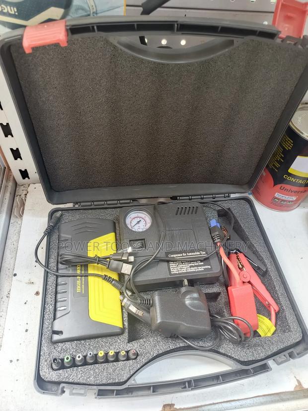Car Jump Starter With Power Bank and Air Inflating Kit