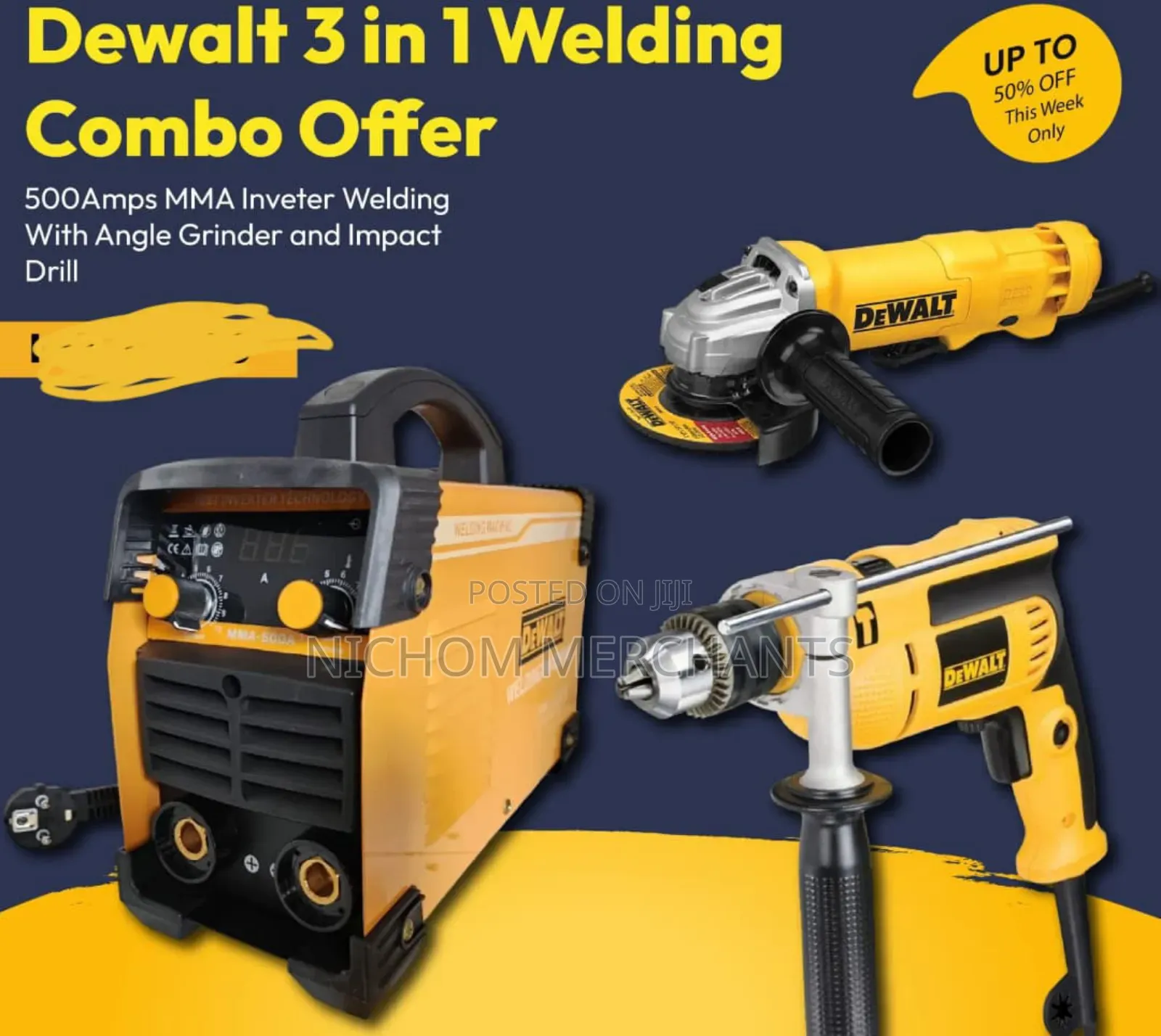 Dewalt 3 in 1 Welding Combo 500amps/Grinder and Drill