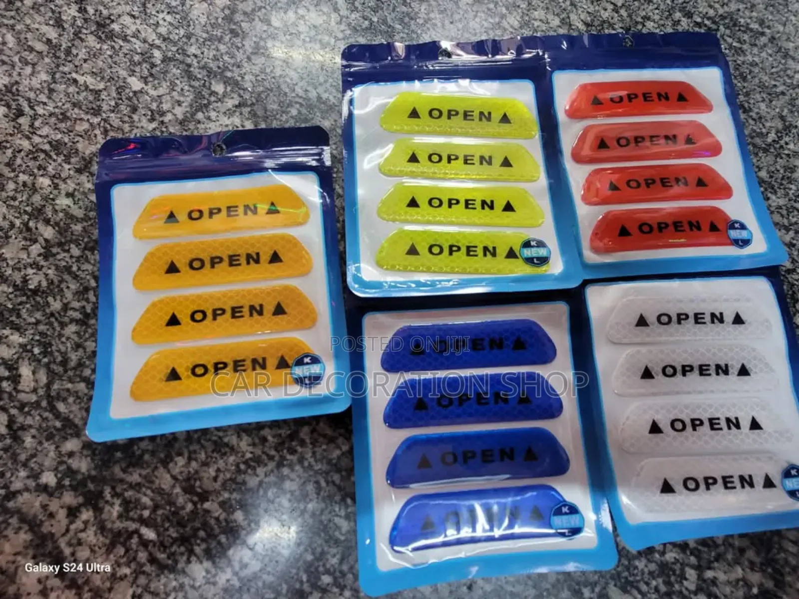 Door Open Colored Night Glowing Warning Open Stickers