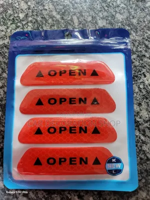 Door Open Colored Night Glowing Warning Open Stickers