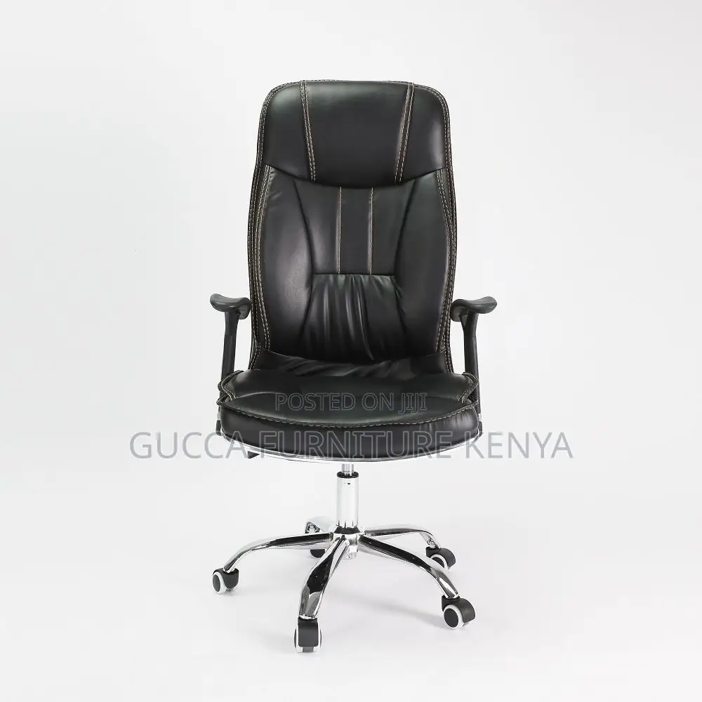 Office Chair: Clerical Leather Chair With Pp Plastic Hands
