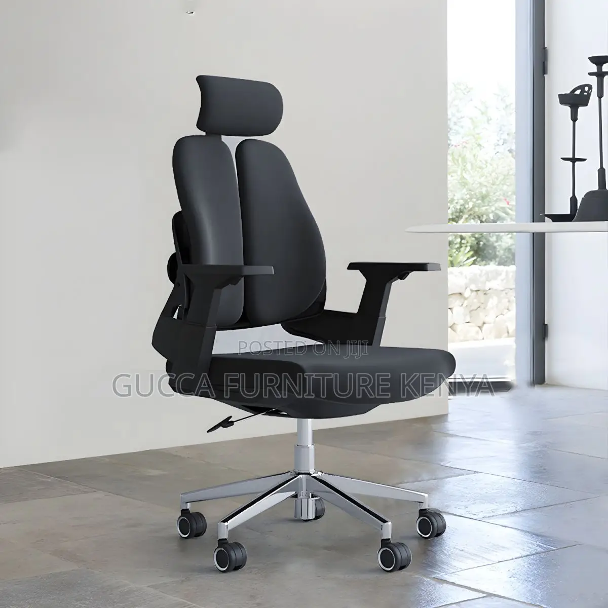 Office Chair:Black 1 Piece Modern Orthopedic Executive Seat