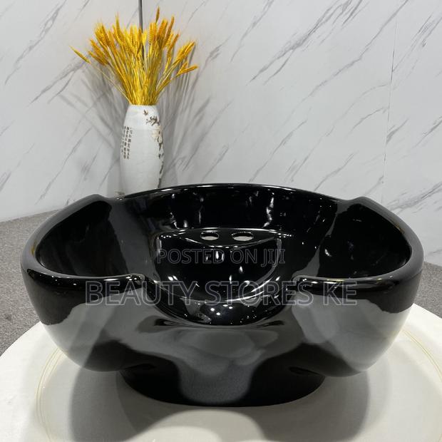 Black Sink Ceramic Bowl Replacement for Salon and Barbersink - thumbnail 2