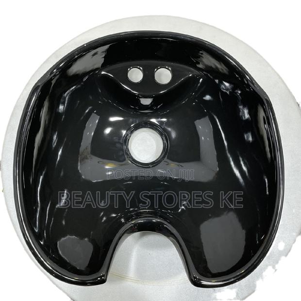 Black Sink Ceramic Bowl Replacement for Salon and Barbersink - thumbnail 3
