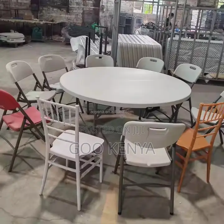Outdoor Table ; Plastic Foldable Round Table for Events