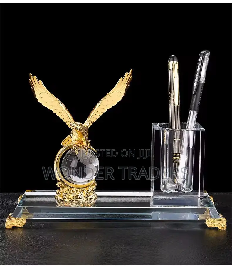 Gold Silver Bronze Metal Eagle With Globe Desktop Gift .