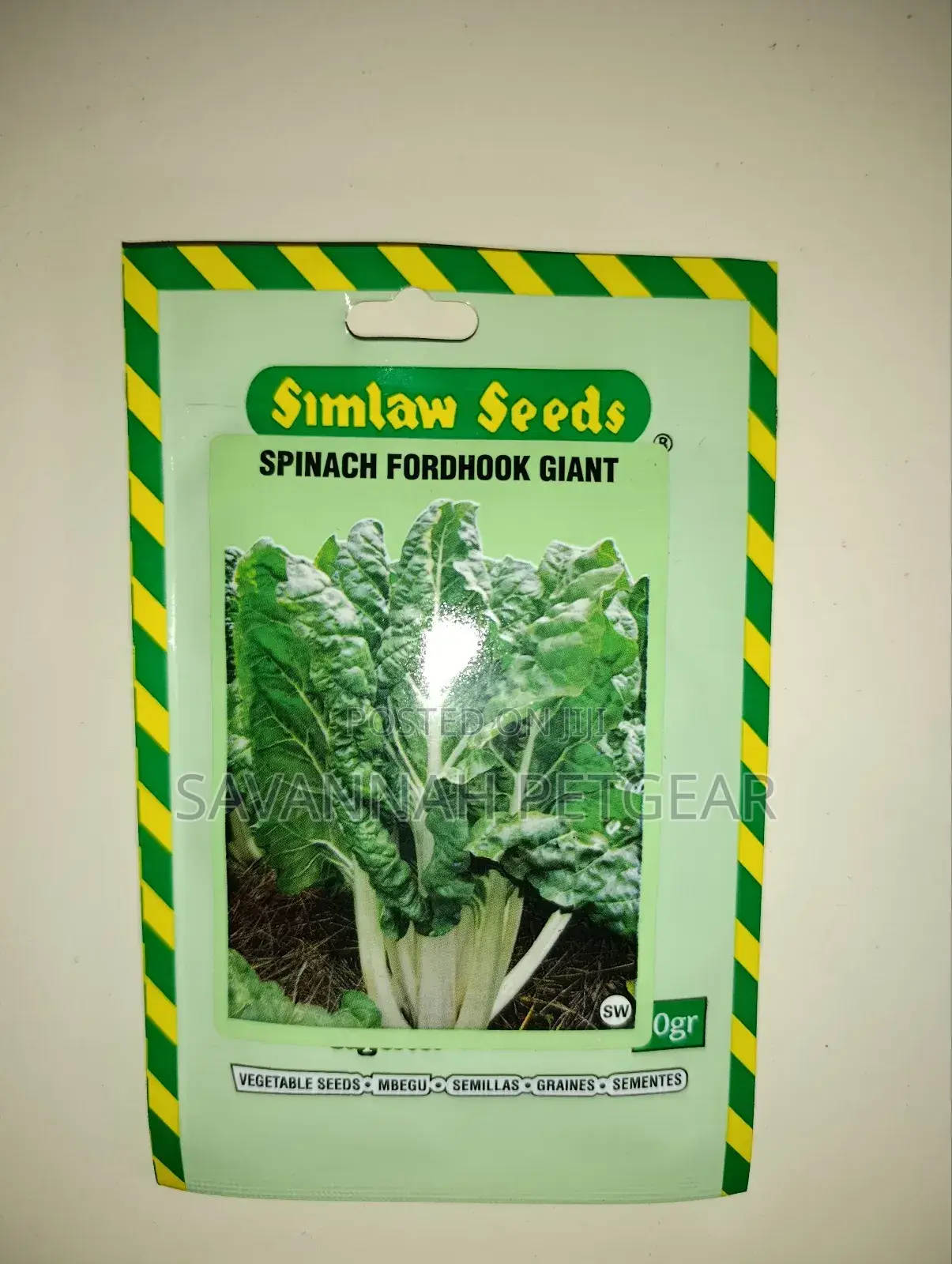 Simlaw Seeds Spinach Fordhook Giant - 10gm