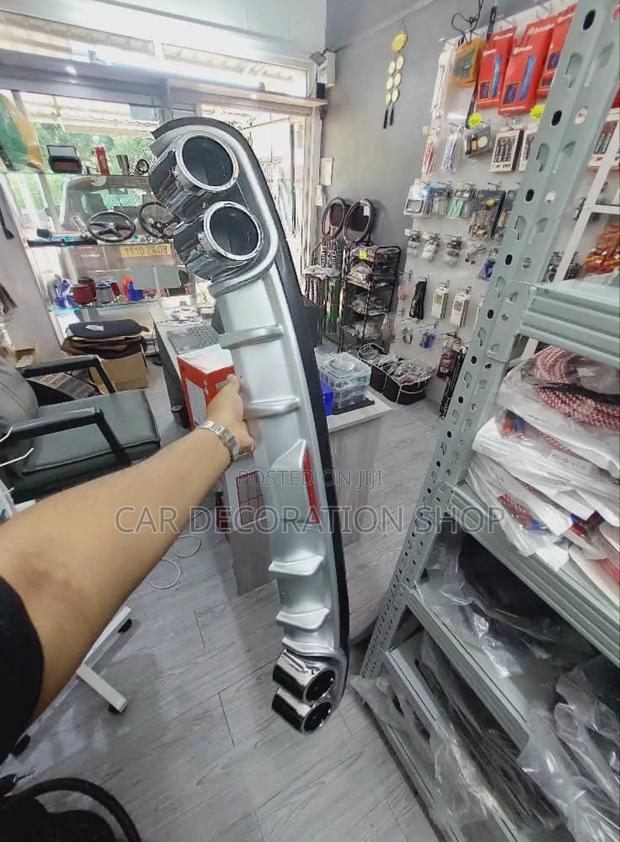 Standard Size Fit Silver Diffuser Rear Body Kit - main view