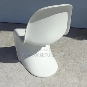 Dining Chair:S-Shaped Plastic Armless White Panton Chair
