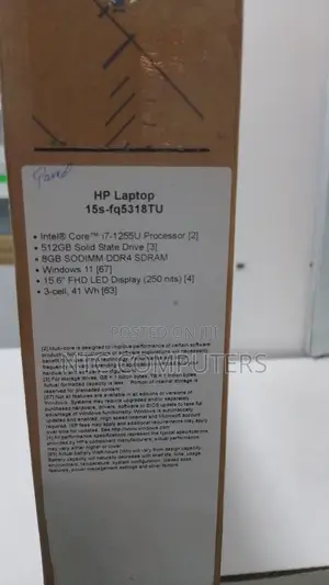 New Laptop HP 15S 8GB Intel Core I7 SSD 512GB