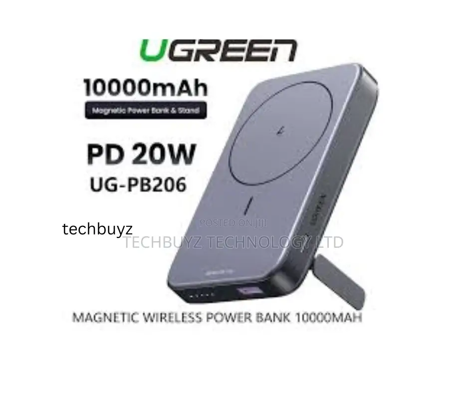 10000mah Ugreen 20w Magnetic Wireless Power Bank - Pb206