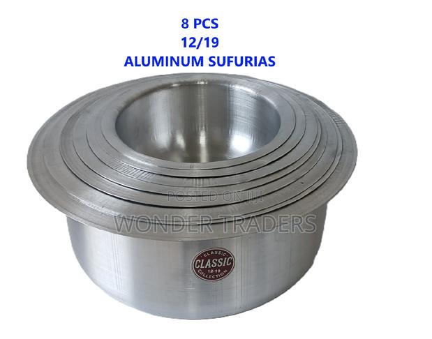 8pc Aluminium Sufuria 
Light Sufuria 
Loose