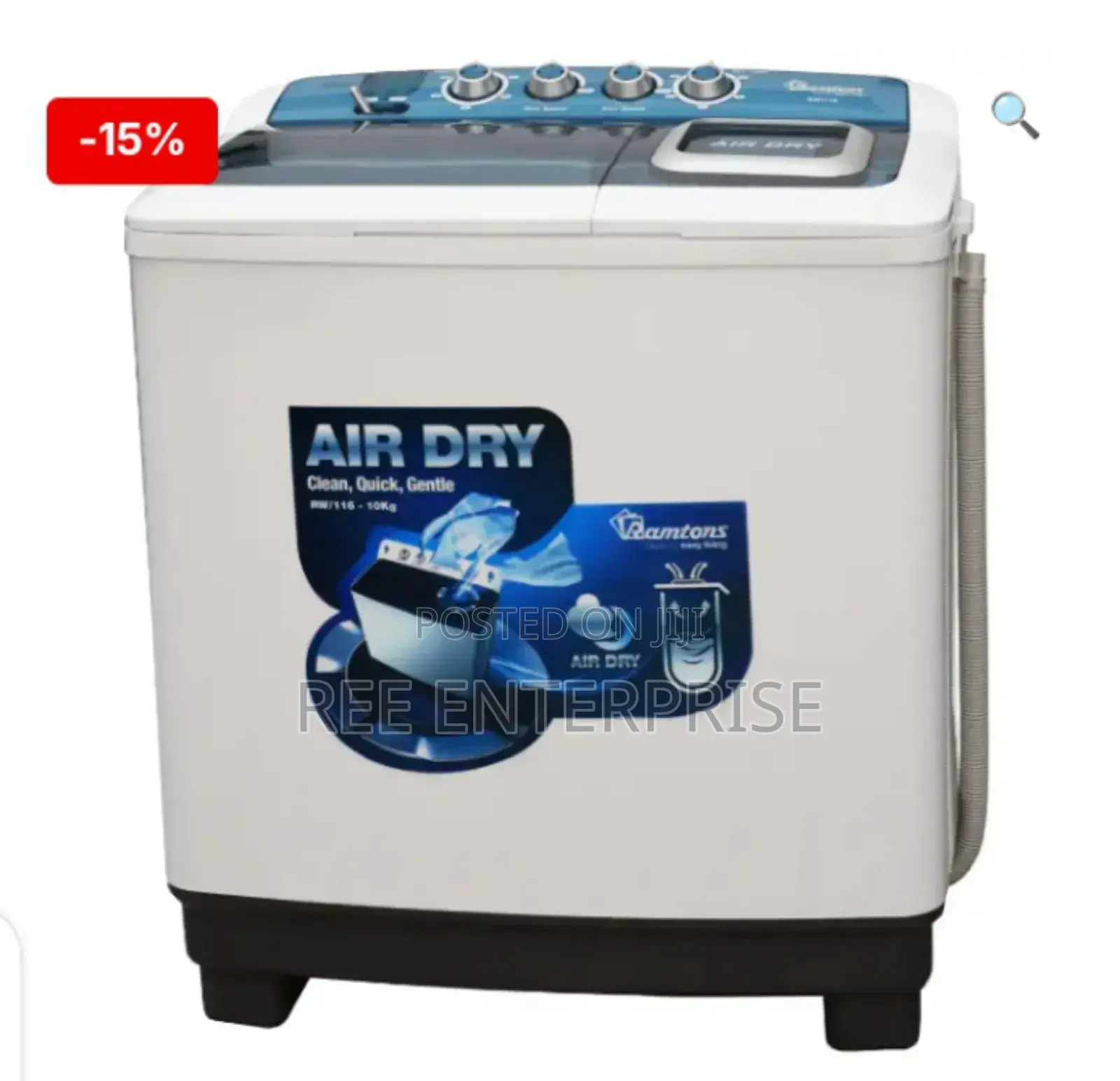 Manual Timer Ramtons 10kgs Top Load Washing Machine