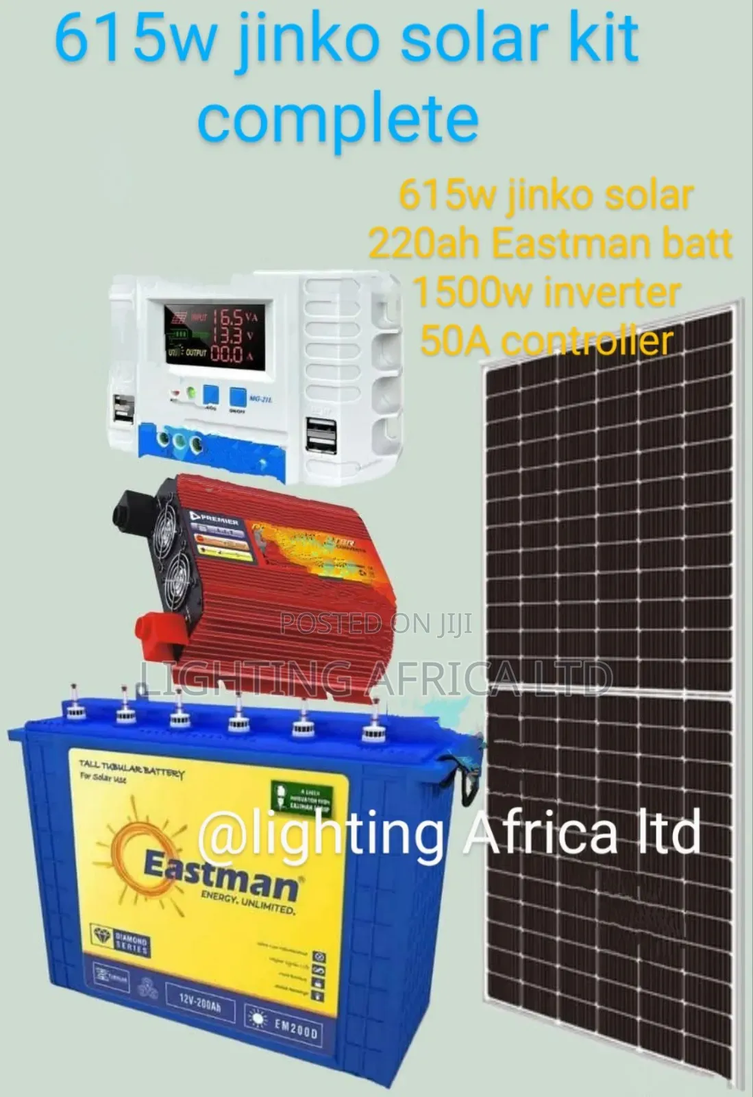 615w Bifacial Solar Offgrid - 220ah Eastman Tubular Battery Package