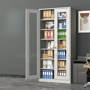Cabinets: Sleek Rust-Resistant White 2-Door Display Cabinet