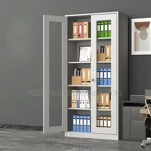 Cabinets: Sleek Rust-Resistant White 2-Door Display Cabinet