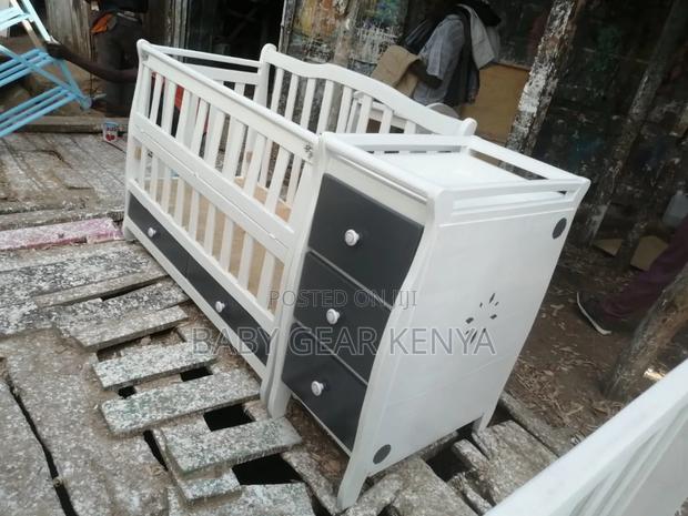 White*Grey Baby Cot - main view