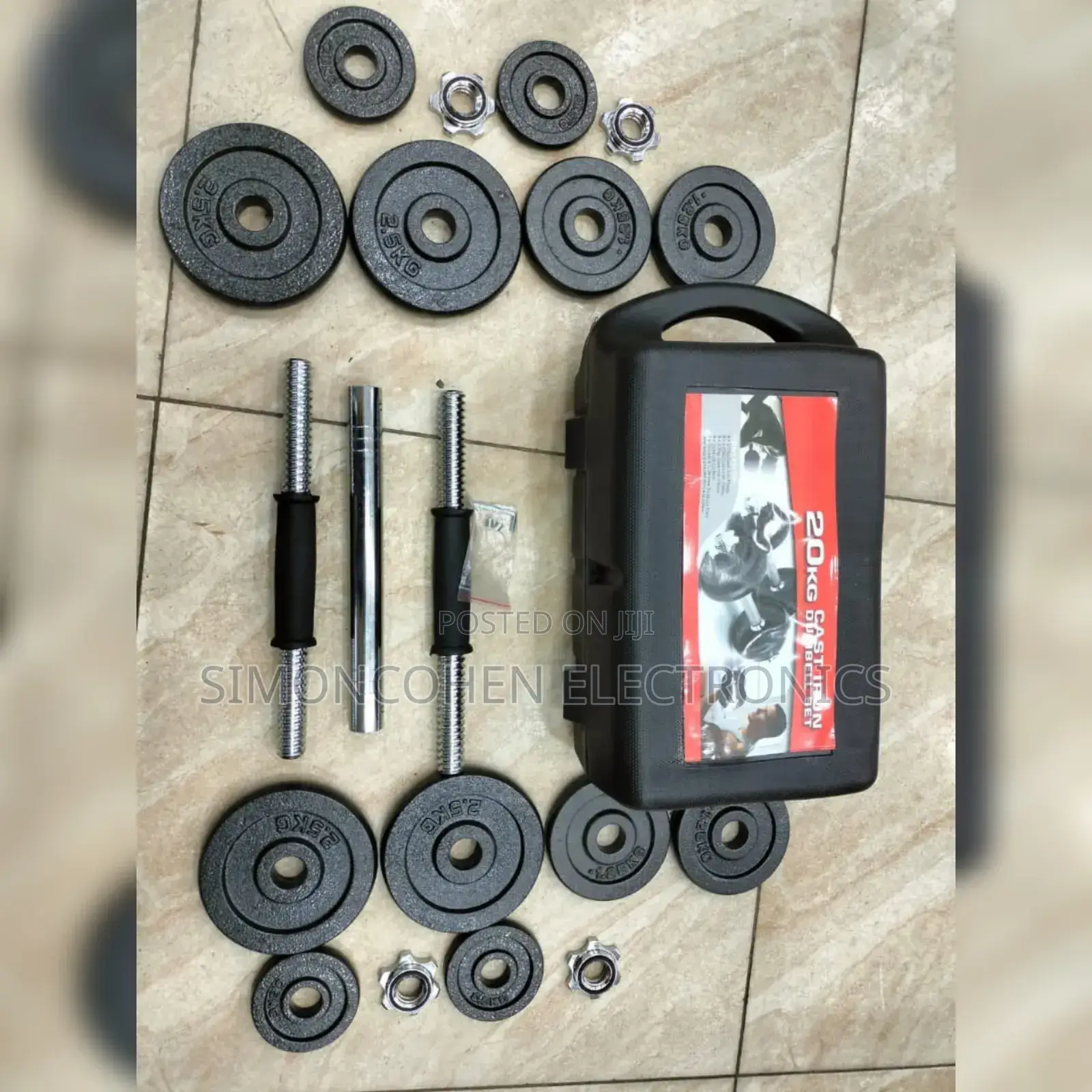 20kgs Iron Cast Dumbbell Set With a Connector
