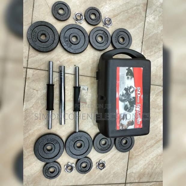 20kgs Iron Cast Dumbbell Set With a Connector - main view