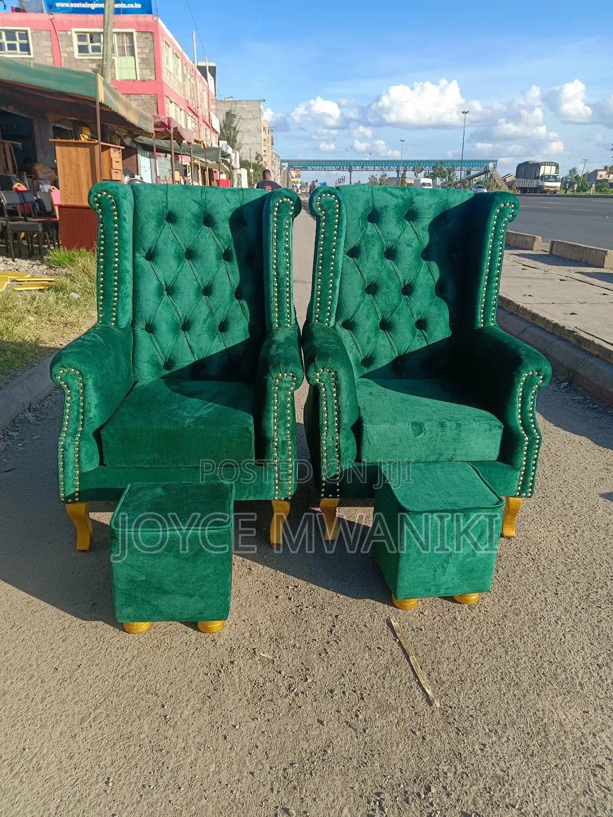 2 Pedicure Seats Plus Poufs , , ,