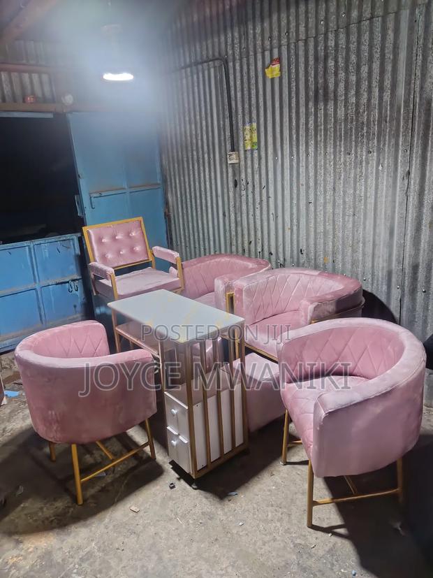 Manicure Set, 2 Pedicure Seats, Makeup Chair.  - main view