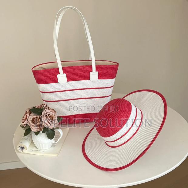 Summer Wooven Beach Bag and Hat - thumbnail 2