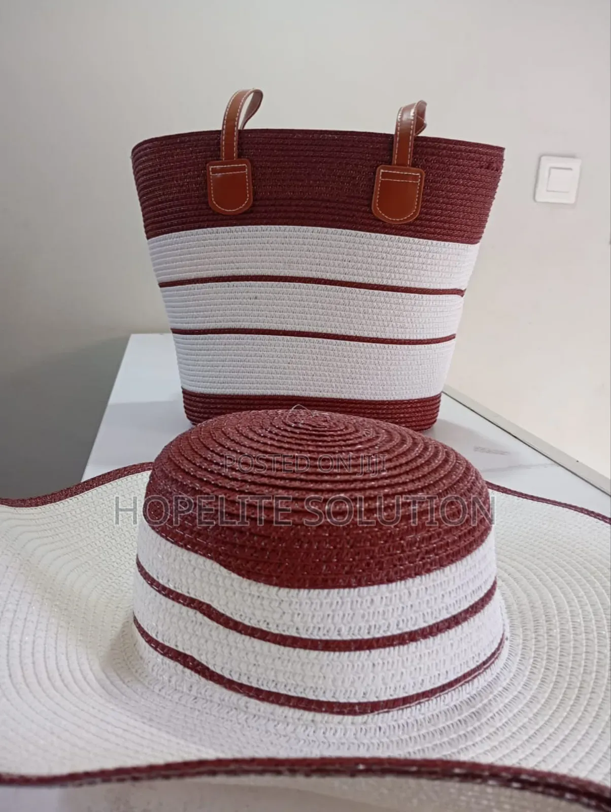 Summer Wooven Beach Bag and Hat
