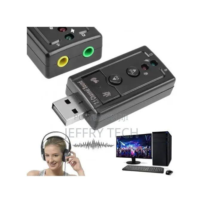 Headphone, Microphone, Usb 7.1 Sound Card, 3.5mm, Stereo