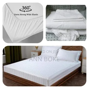 *5 Pc White Fitted Bedsheets.* 
1 Pc Fitte