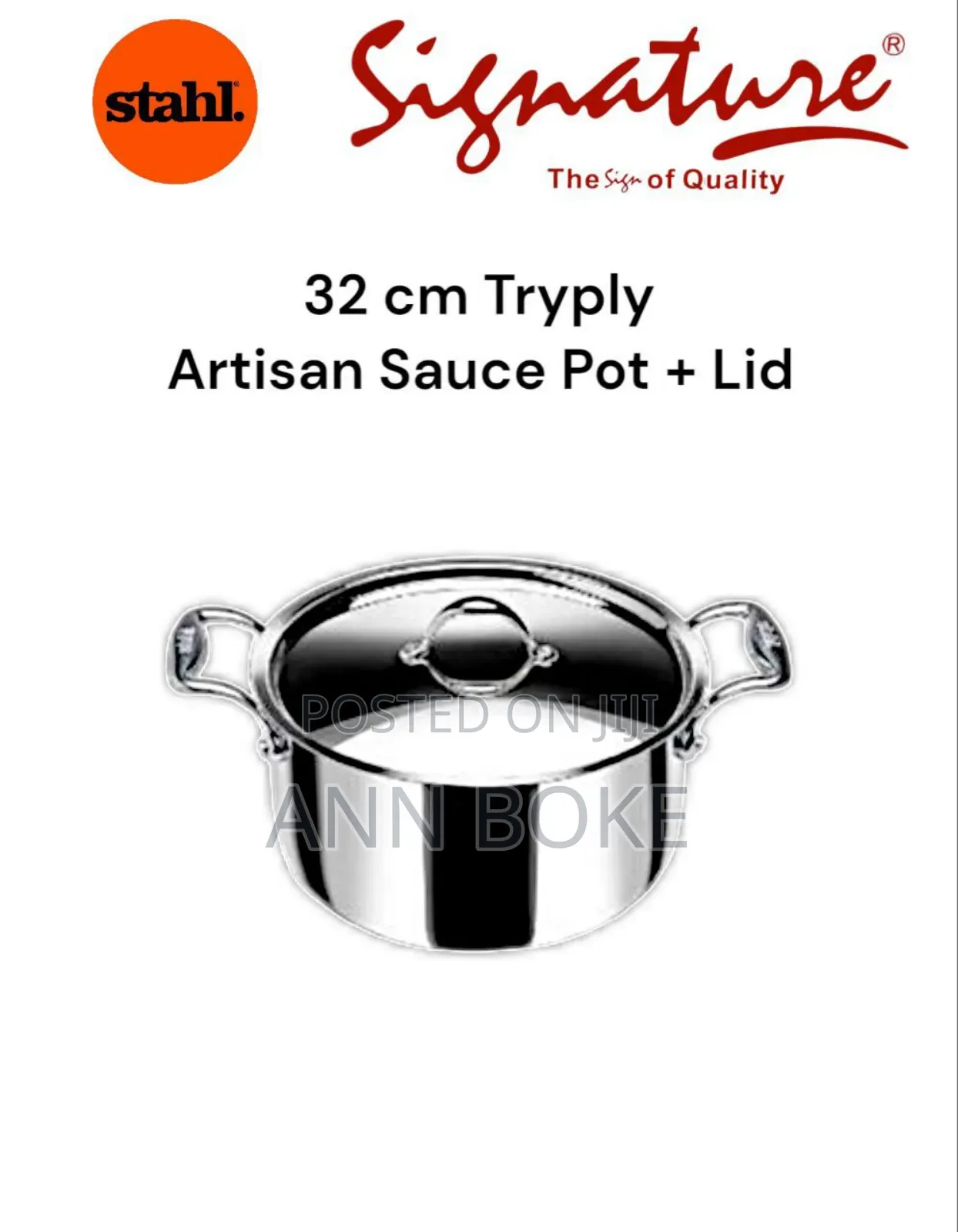32 Cm Triply Artisan Sauce Pot With Lid (Stahl)