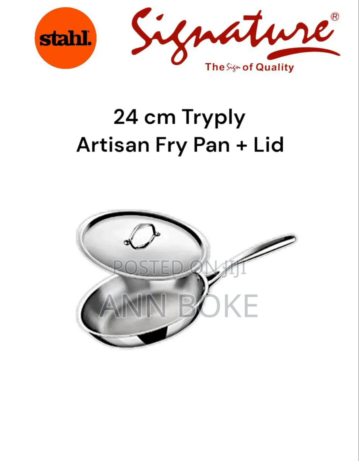 24 Cm Triply Artisan Fry Pan + Lid (Stahl)