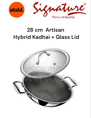 28 Cm Artisan Hybrid Kadhai + Glass Lid (Stahl) at