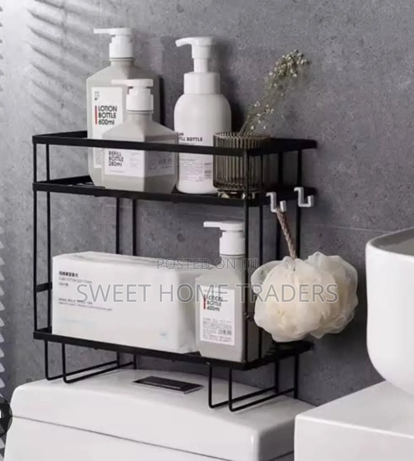 High Quality Mettalic 2 Tier Over the Toilet Storage Rack