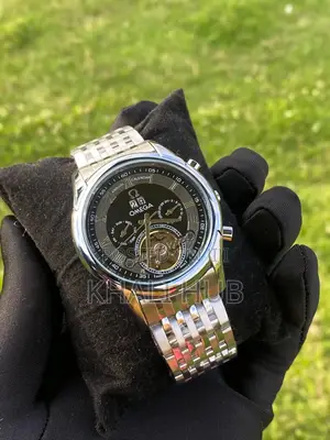 Omega Automatic Gentleman Watch. Silver Black Watch
