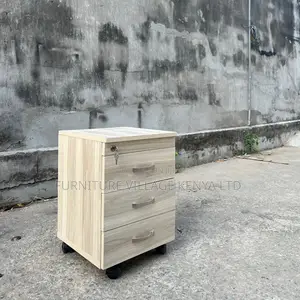 Cabinets:Wooden Mobile Wheeled Office Cabinet – 3 Drawers