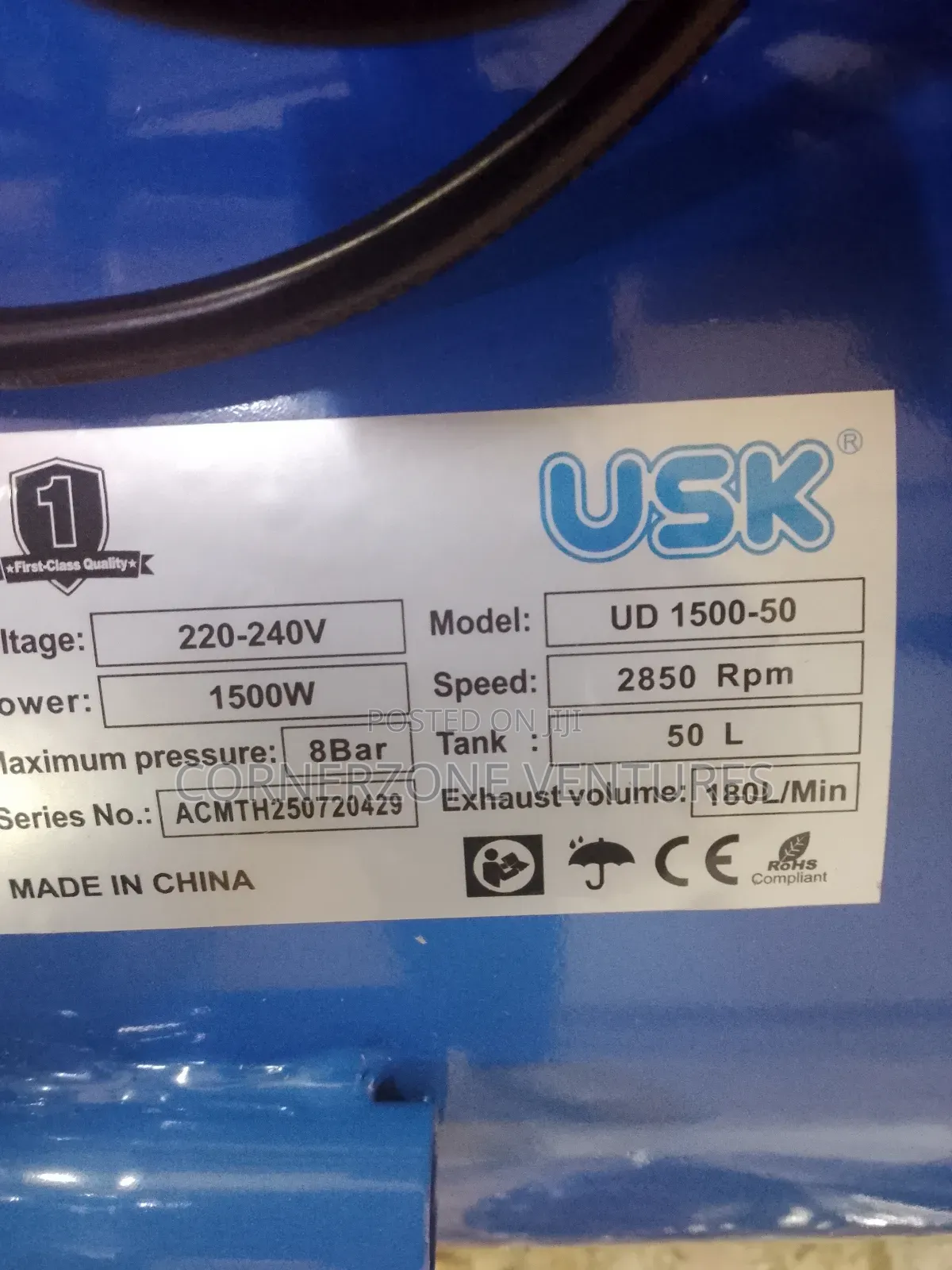 1500w Electric Usk 50l Air Compressor