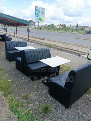 Back to Back Restaurant Couches, Black Latest Design