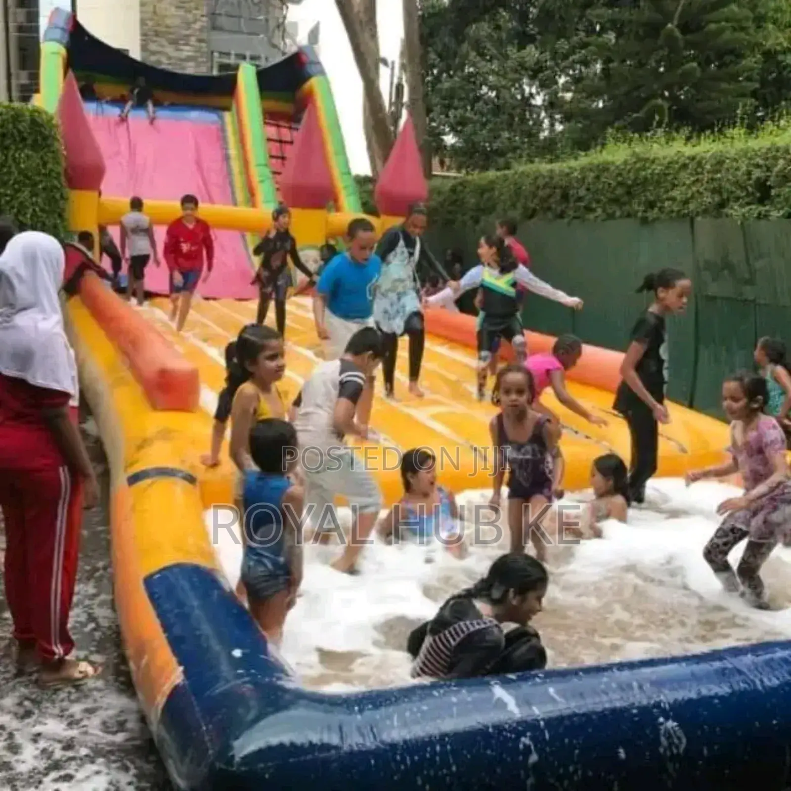 Giant Slide With a Pool