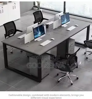 Office Desk ; 4-Way Open View Workstation Desk
